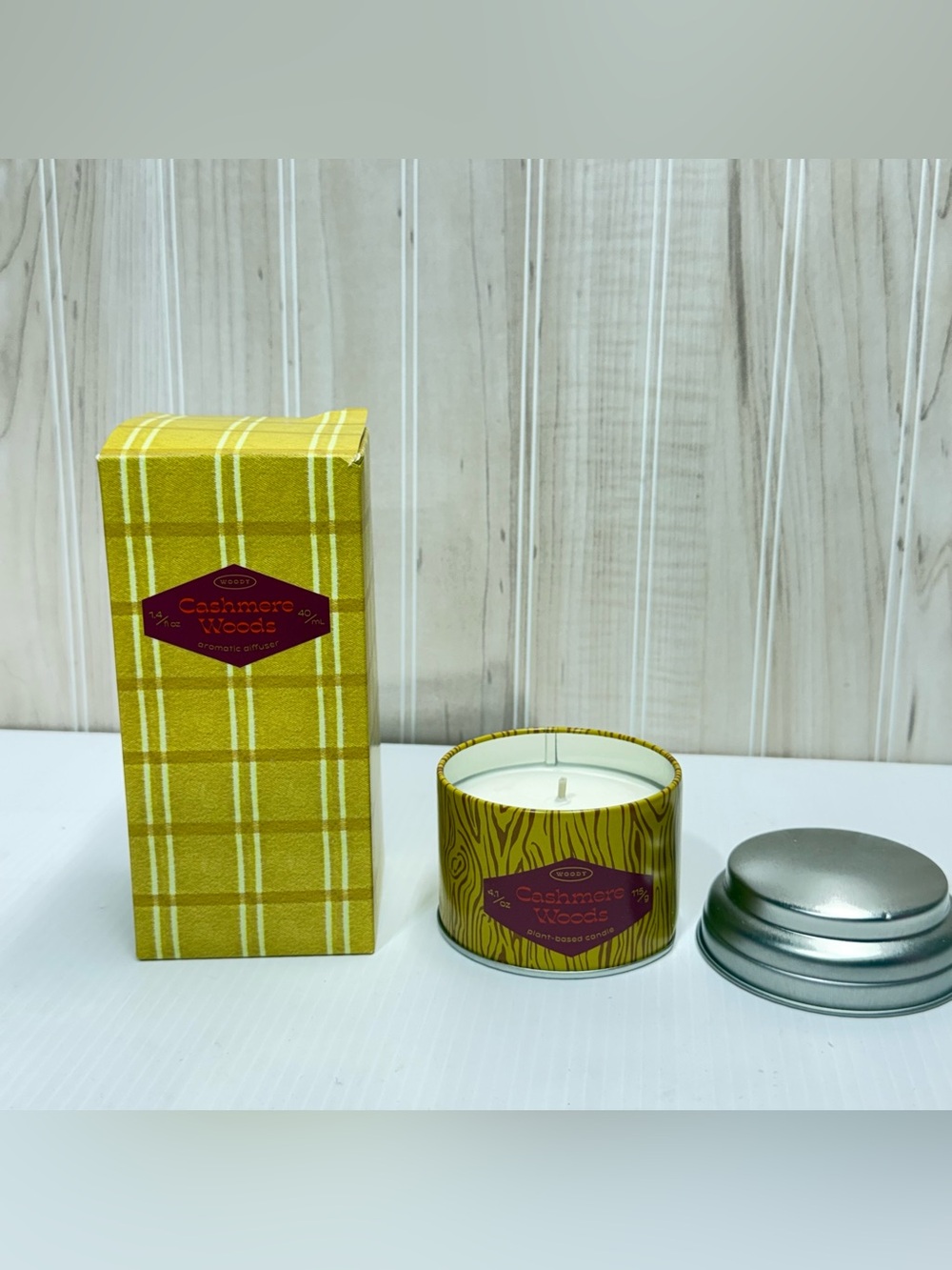 Woods Scented Tin Candle - Yellow